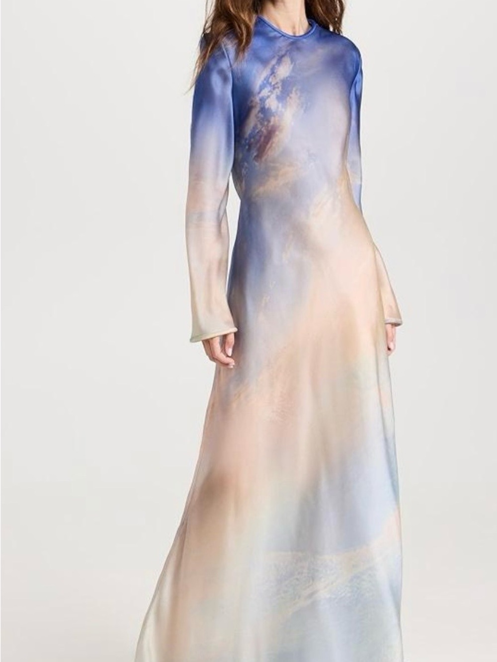 Zimmermann Pastel Ombre Long-Sleeve Maxi Dress in Blue and Cream